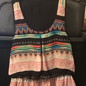 Black & Multi Colored Striped Dress